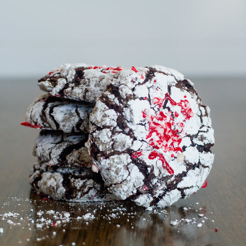 Chocolate Peppermint Gooey Butter Cookies