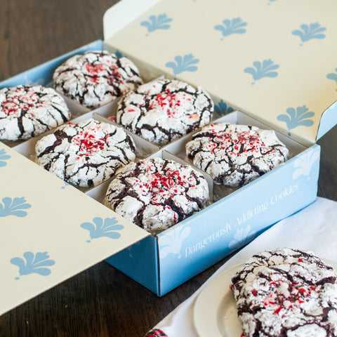 Chocolate Peppermint Gooey Butter Cookies